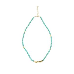 NWT - Chic Malachite and Gold Beaded Necklace